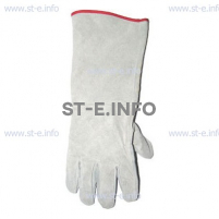 Перчатки-краги спилковые пятипалые серые с подложкой - st-e.info - Набережные Челны