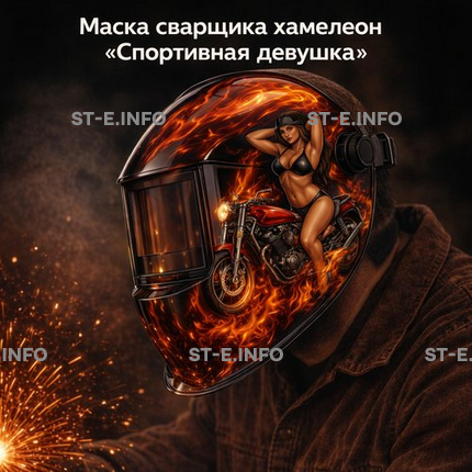 Маска сварщика хамелеон «Спортивная девушка» (YXE-718G PRO) - st-e.info - Набережные Челны